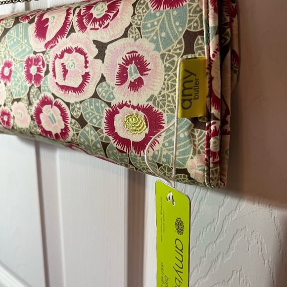 Amy Butler for Kalencom Brenda Clutch w/ Chain Spiced Buds NWT Organic Cotton - Picture 7 of 11